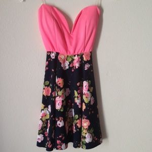 Windsor bright pink floral dress
